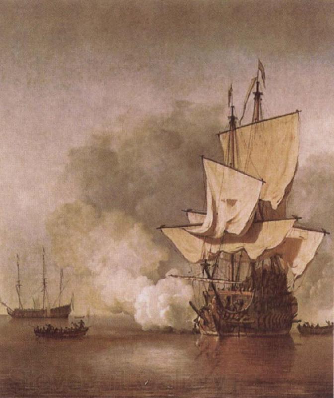 VELDE, Willem van de, the Younger The Cannon Shot Norge oil painting art